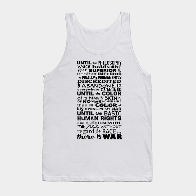 War Speech by Haile Selassie Tank Top by LionTuff79